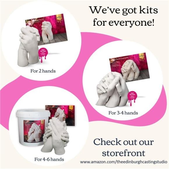 Family Hand Casting Kit for 4 - Premium DIY Hand Hold Statue Kit - Picture 3 of 6